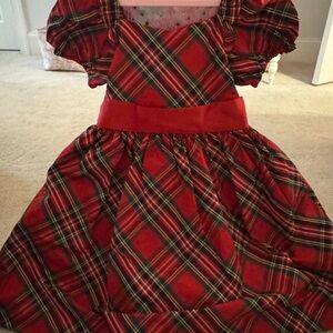 Janie and Jack Festive Plaid Dress with Red Accents